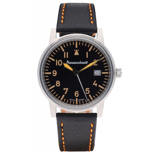 Messerschmitt ME-385OBL Unisex-Fliegeruhr Schwarz/Orange