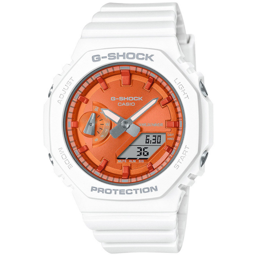 Casio GMA-S2100WS-7AER G-Shock Classic Ana-Digi Uhr Weiß/Orange