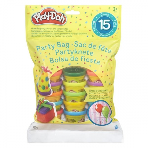 Hasbro 18367EU4 - Play-Doh Partyknete, Set mit 15 Dosen Knete à 28g und Sticker, Knete