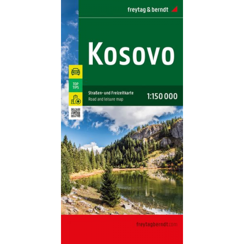 Kosovo, Straßen- und Freizeitkarte 1:150.000, freytag & berndt