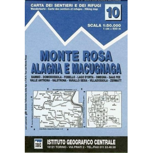 IGC Italien 1 : 50 000 Wanderkarte 10 Monte Rosa