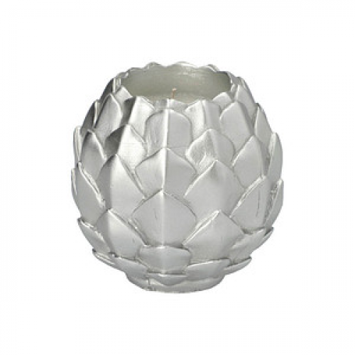 STARPAK Kugelkerze Pine Cone silber