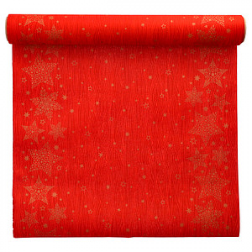 PAPSTAR Tischläufer Christmas Shine 88657 rot 40,0 cm x 3,0 m