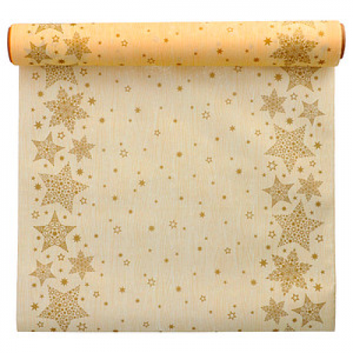 PAPSTAR Tischläufer Christmas Shine 88667 creme 40,0 cm x 3,0 m