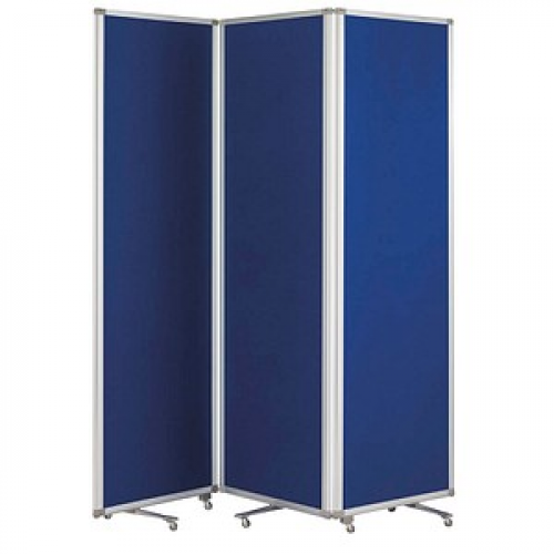 magnetoplan Trennwand 1105303, blau 181,0 x 180,0 cm mit Rollen