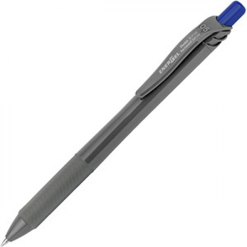 Pentel EnerGel Permanent Gelschreiber grau 0,25 mm, Schreibfarbe: blau, 1 St.