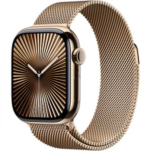 Apple Watch Series 10 42 mm Titan (GPS+Cellular) Milanaise Armband S/M  gold