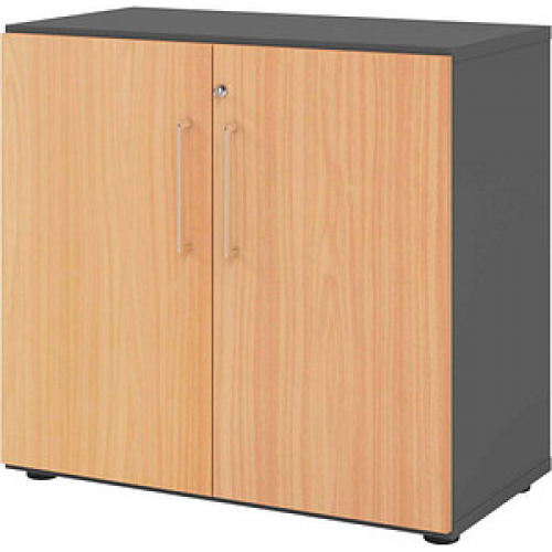 HAMMERBACHER Aktenschrank 928T2, V928T2/G/6/BS grafit, buche 1 Fachboden 80,0 x 42,0 x 74,8 cm