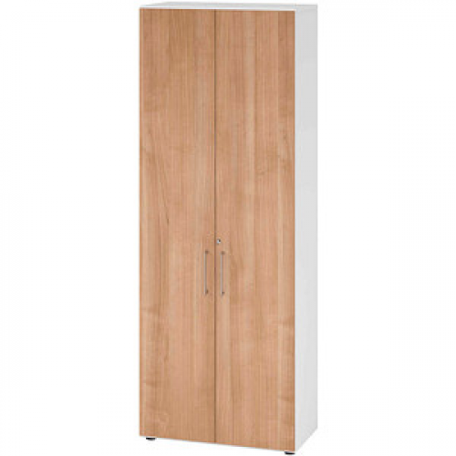 HAMMERBACHER Aktenschrank 968T6, V968T6/W/N/BS weiß, nussbaum 5 Fachböden 80,0 x 42,0 x 215,6 cm