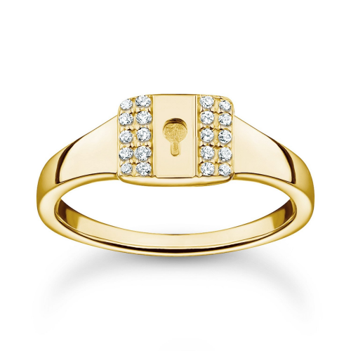 Thomas Sabo TR2372-414-14 Ring für Damen Schloss Goldfarben