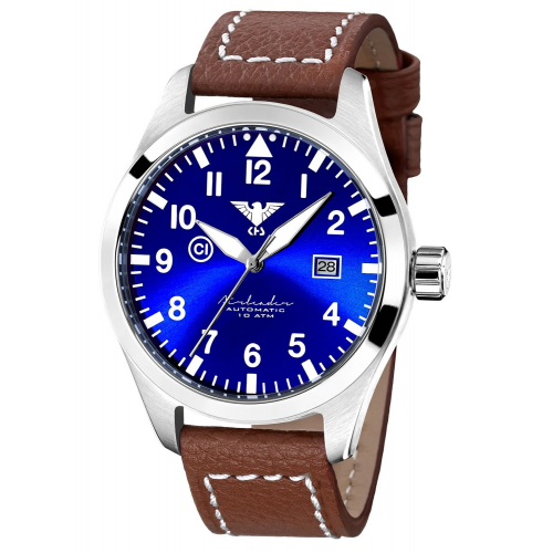 KHS AIRSABLU.LB5 Herrenuhr Airleader Automatik Braun/Blau