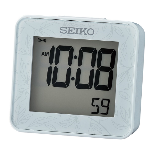 Seiko QHL097L Digital-Wecker mit Stoppuhr Quarz Hellblau