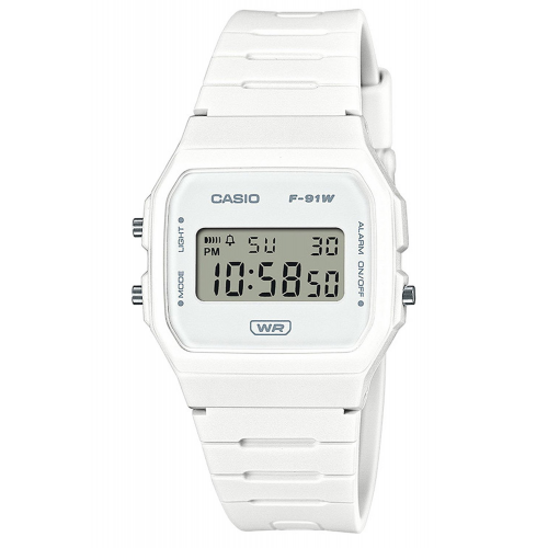 Casio F-91WB-7AEF Timeless Collection Damen- und Jugenduhr Weiß