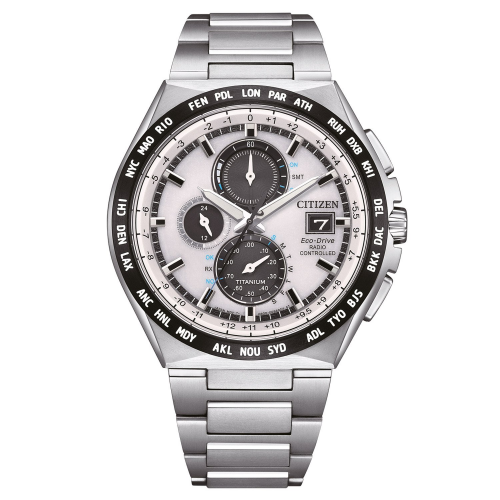 Citizen AT8238-84A Eco-Drive Solar Funkuhr für Herren Titan Silberfarben