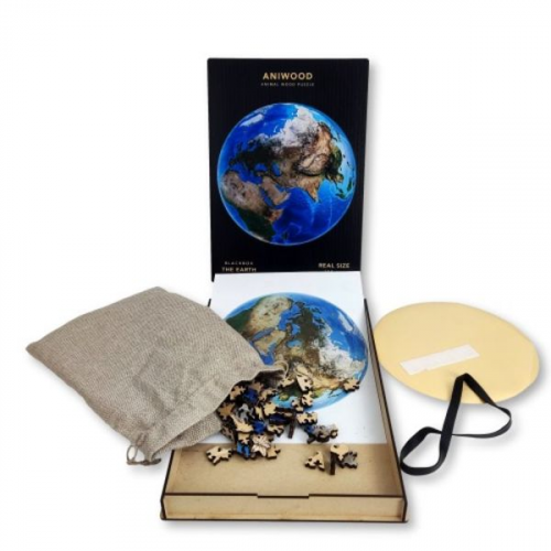 BestSaller J6123L - Aniwood Puzzle, Die Erde L, Holz-Puzzle, 200 Teile