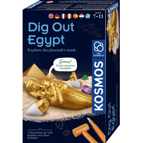 KOSMOS 617370 - Dig Out Egypt, Pharaonen-Schatz Ausgrabungs-Set, Experimentierkasten