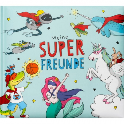 Freundebuch Motiv Blau 'Meine Super Freunde