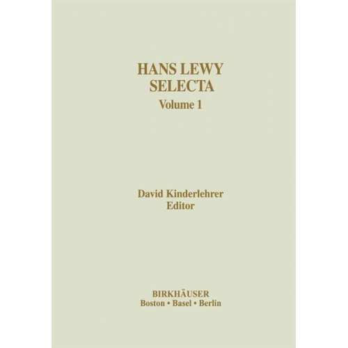 David Kinderlehrer - Hans Lewy Selecta