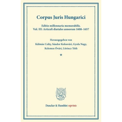 Corpus Juris Hungarici.