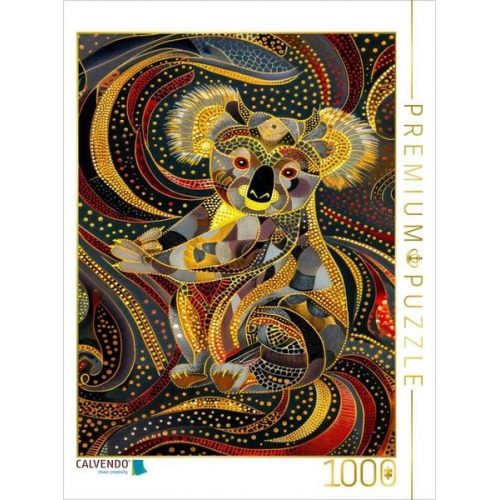 CALVENDO Puzzle Koala im Stile der Aborigine-Kunst | 1000 Teile Lege-Größe 64x48cm Foto-Puzzle für glückliche Stunden