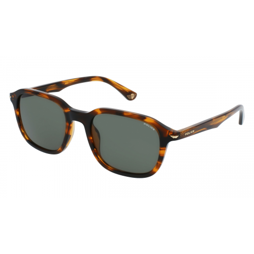 Police SPLL81 Herren-Sonnenbrille Vollrand Eckig Acetat-Gestell, braun