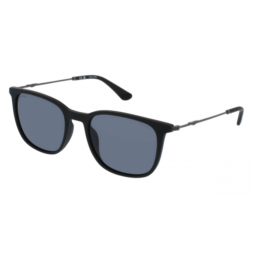 Police SPLL77 Herren-Sonnenbrille Vollrand Eckig Edelstahl-Gestell, schwarz