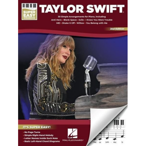 Taylor Swift - Taylor Swift - Super Easy Songbook - 2nd Edition: 30 Simple Arrangements for Piano with Lyrics