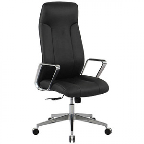 Chefsessel, 10012 Kunstleder schwarz, Gestell silber