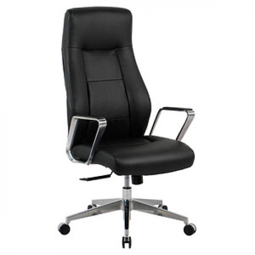 Chefsessel, 10013 Kunstleder schwarz, Gestell silber