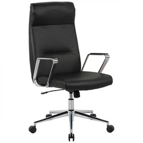 Chefsessel, 10014 Kunstleder schwarz, Gestell silber