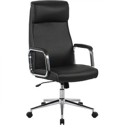 Bürostuhl, 10017 Kunstleder schwarz, Gestell silber