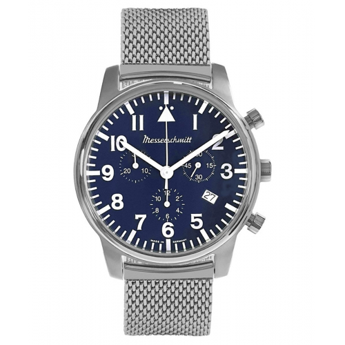 Messerschmitt ME-4544P-M Herrenuhr Chronograph Mesh Band/Blau