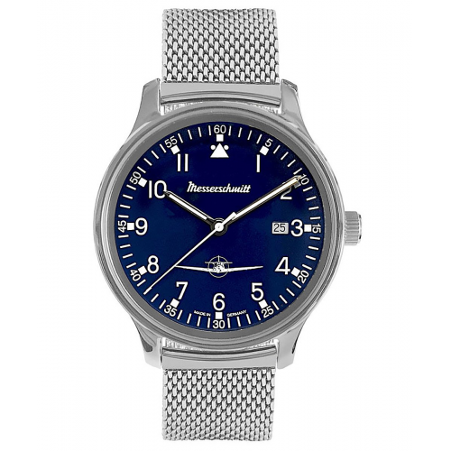 Messerschmitt ME42-108M Herren-Fliegeruhr Mesh-Band Blau