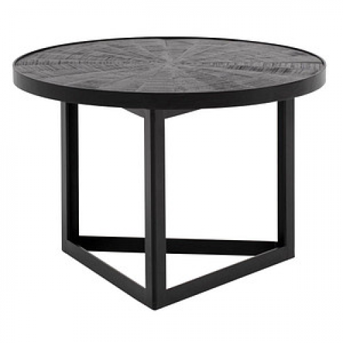 WOHNLING Couchtisch Massivholz schwarz 58,0 x 58,0 x 40,0 cm