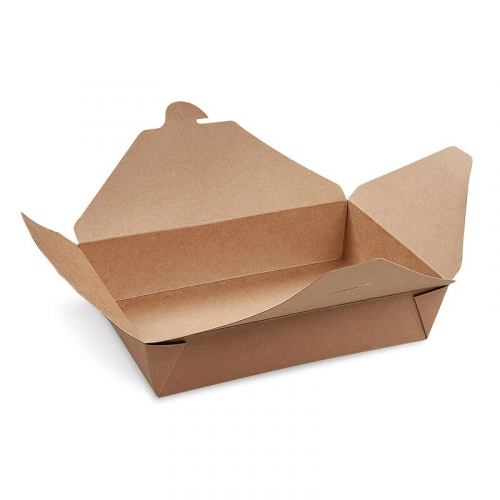 BIONATURE Food Boxen To GO 'L' 1400ml kraft PE 195x138x48mm fettdicht, 50 Stk.