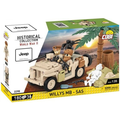 COBI Historical Collection 2298 - Willys MB-SAS, WWII, Jeep, Bausatz, 1:35, 180 Klemmbausteine