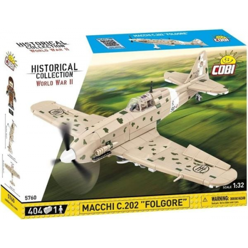 COBI Historical Collection 5760 - MACCHII C.202 Folgore, WWII, Jagdflugzeug, Bausatz 1:32, 404 Klemmbausteine