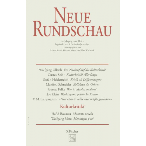 Neue Rundschau 1999/2