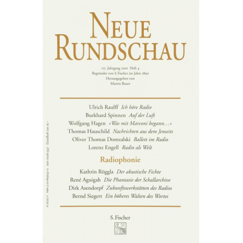 Samuel Fischer - Neue Rundschau 2001/4