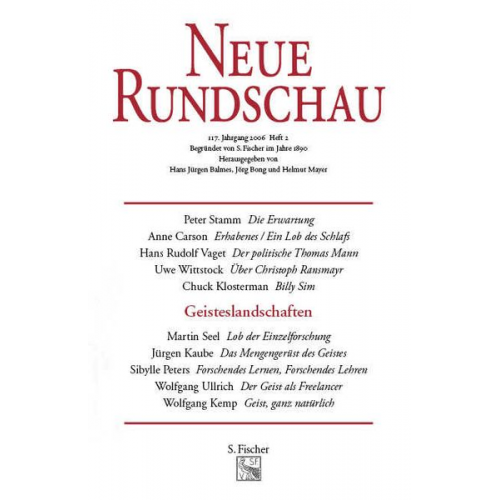 Samuel Fischer Jörg Bong Hans J. Balmes Helmut Mayer - Neue Rundschau 2006/2