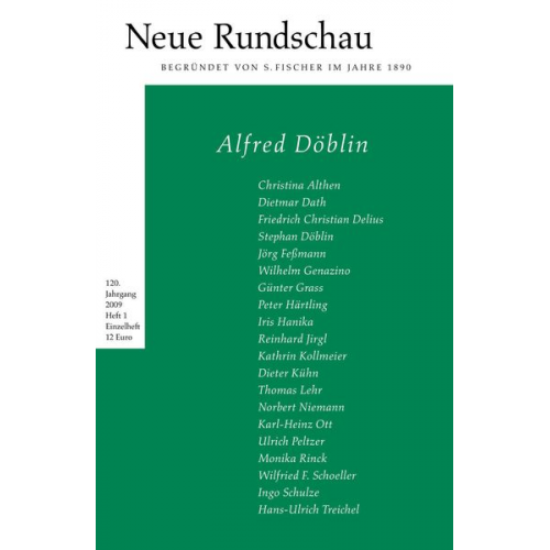 Samuel Fischer Hans J. Balmes Jörg Bong Alexander Roesler - Neue Rundschau 2009/1