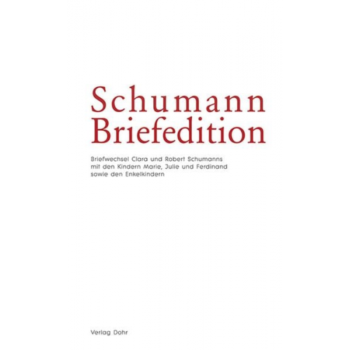 Schumann-Briefedition / Schumann-Briefedition I.11