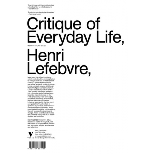 Henri Lefebvre - Critique of Everyday Life: The Three-Volume Text