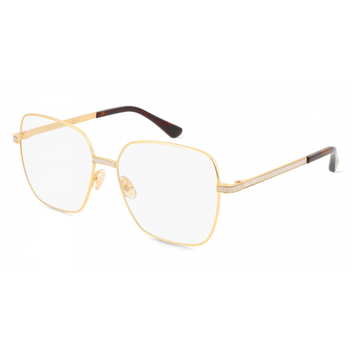 Jimmy Choo JC354 Damen-Brille inkl. Gläser Vollrand Rechteckig Metall-Gestell 56mm/15mm/145mm, gold