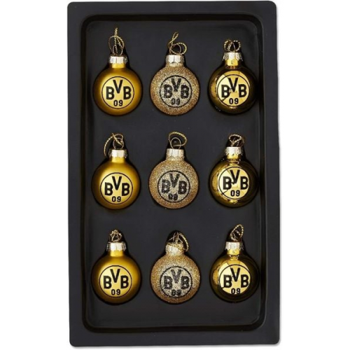 BVB Borussia Dortmund 19660700 - Mini Christbaumkugeln 9er Set, gold