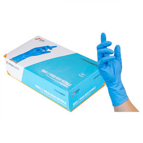 NITRAS® unisex Einmalhandschuhe HIGH RISK NITRILE blau Größe M 50 St.