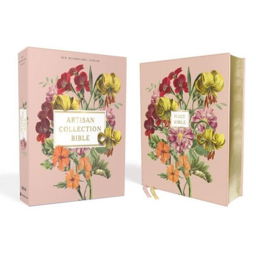 Zondervan - Niv, Artisan Collection Bible, Leathersoft, Blush Floral, Red Letter Edition, Comfort Print