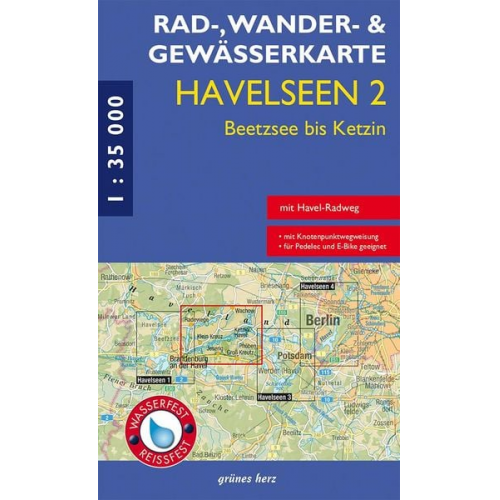 Rad-, Wander- und Gewässerkarte Havelseen 2