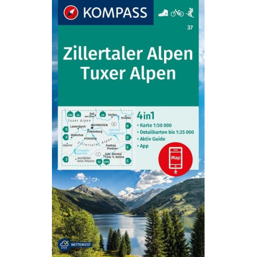 KOMPASS WK 37 Zillertaler Alpen, Tuxer Alpen LZ 2023-27