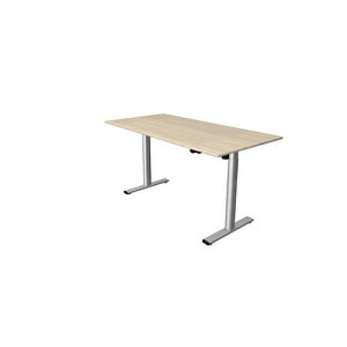 Kerkmann Move 1 base elektrisch höhenverstellbarer Schreibtisch ahorn rechteckig, T-Fuß-Gestell silber 160,0 x 80,0 cm